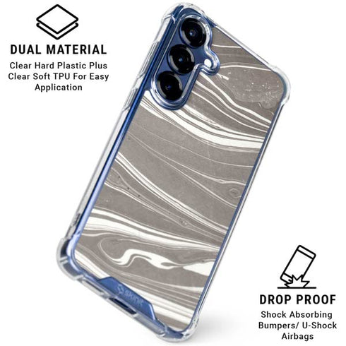 Grey Marble Galaxy S25 Clear Case