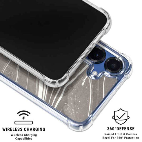 Grey Marble Galaxy S25 Plus Clear Case