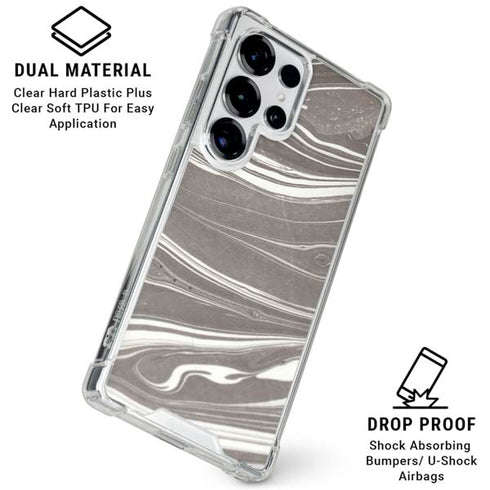 Grey Marble Galaxy S25 Ultra Clear Case