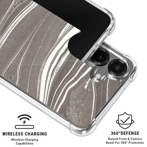 Grey Marble Galaxy S26 Clear Case