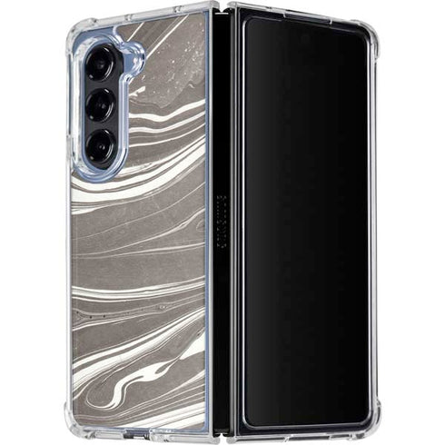 Grey Marble Galaxy Z Fold5 5G Clear Case
