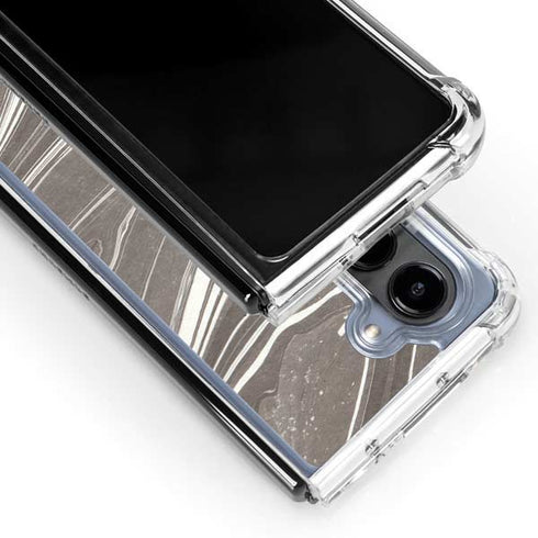 Grey Marble Galaxy Z Fold5 5G Clear Case
