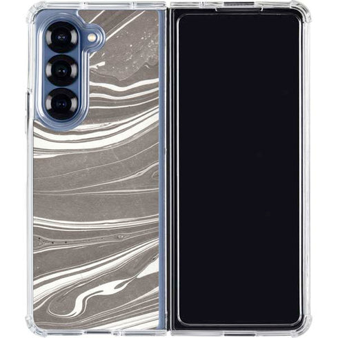 Grey Marble Galaxy Z Fold6 Clear Case
