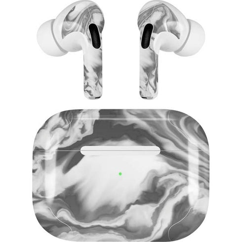 Grey Marble Ink AirPods Skins