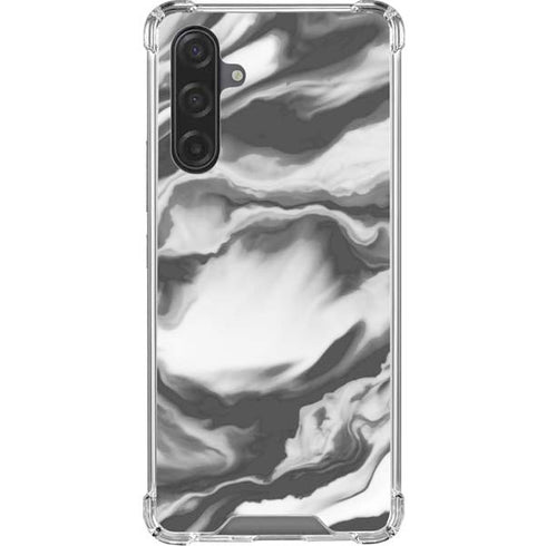 Grey Marble Ink Galaxy A17 Clear Case