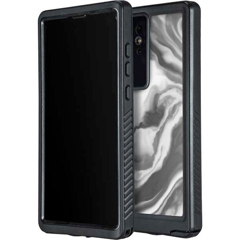 Grey Marble Ink Galaxy S24 Ultra Waterproof Case