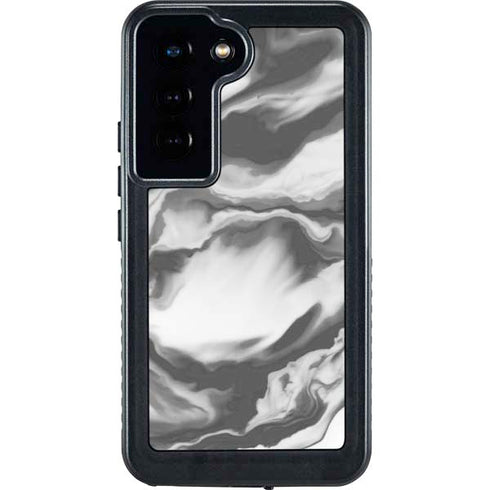 Grey Marble Ink Galaxy S24 Waterproof Case