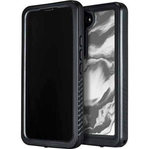 Grey Marble Ink Galaxy S24 Waterproof Case