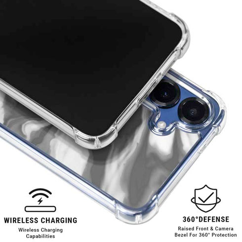 Grey Marble Ink Galaxy S25 Clear Case