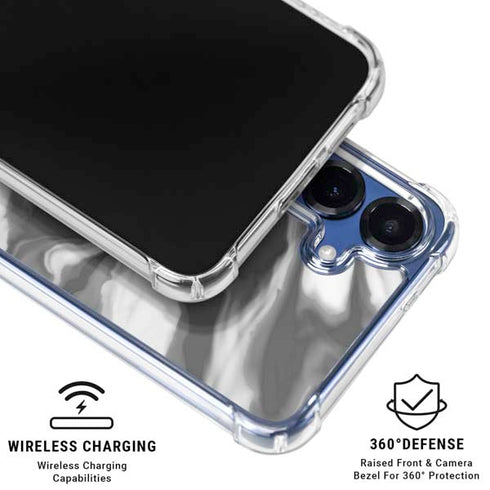 Grey Marble Ink Galaxy S25 Plus Clear Case