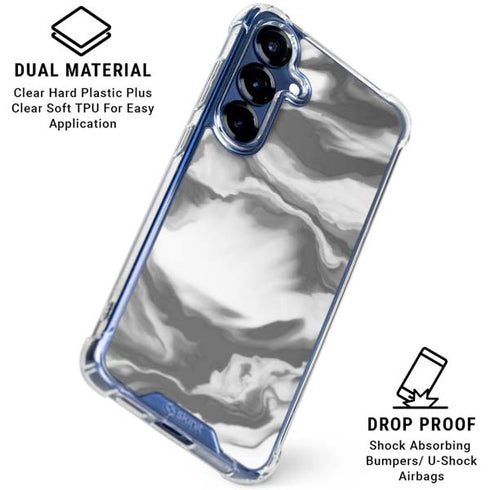 Grey Marble Ink Galaxy S25 Plus Clear Case