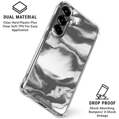 Grey Marble Ink Galaxy S26 Clear Case