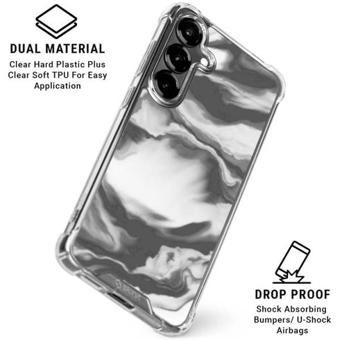 Grey Marble Ink Galaxy S26 Plus Clear Case
