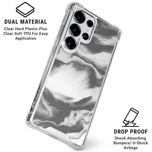 Grey Marble Ink Galaxy S26 Ultra Clear Case