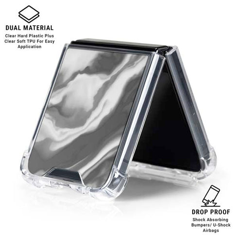 Grey Marble Ink Galaxy Z Flip6 Clear Case