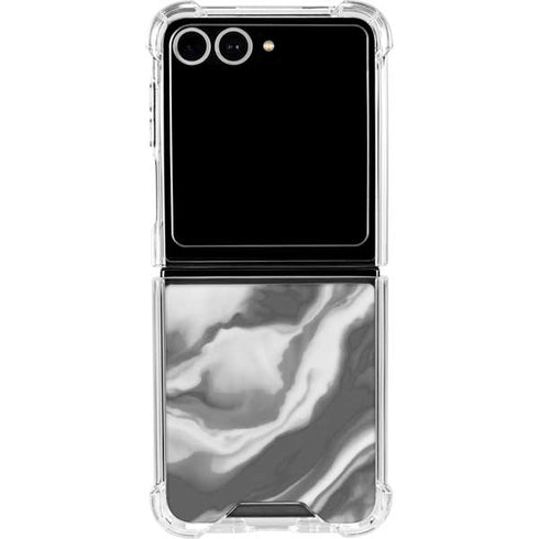 Grey Marble Ink Galaxy Z Flip7 Clear Case