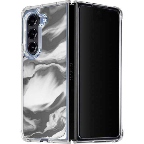 Grey Marble Ink Galaxy Z Fold5 5G Clear Case