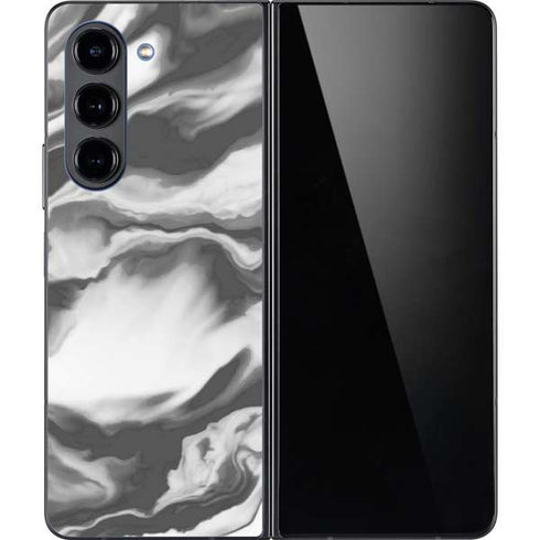 Grey Marble Ink Galaxy Z Fold5 5G Skin