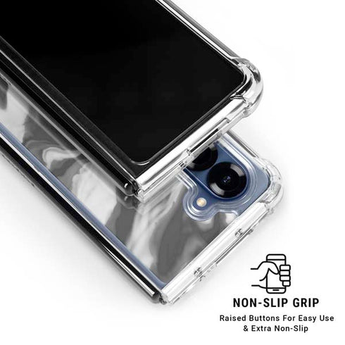 Grey Marble Ink Galaxy Z Fold7 Clear Case