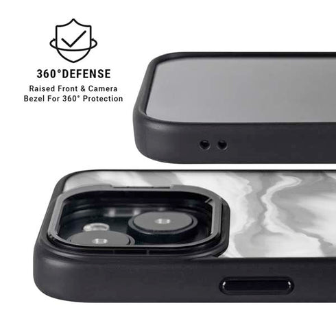 Grey Marble Ink iPhone 13 Kickstand Case