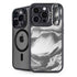 Grey Marble Ink iPhone 13 Pro Max Kickstand Case