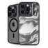 Grey Marble Ink iPhone 14 Pro Kickstand Case