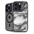Grey Marble Ink iPhone 14 Pro Max Kickstand Case