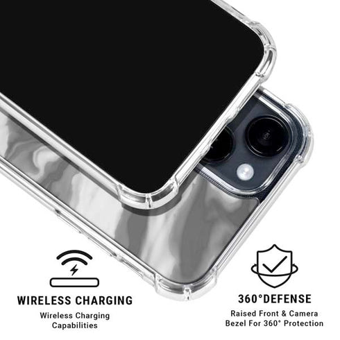 Grey Marble Ink iPhone 15 Clear Case