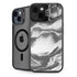 Grey Marble Ink iPhone 15 Plus Kickstand Case