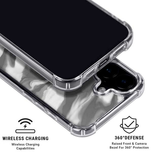 Grey Marble Ink iPhone 16 Clear Case