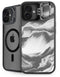 Grey Marble Ink iPhone 16 Kickstand Case