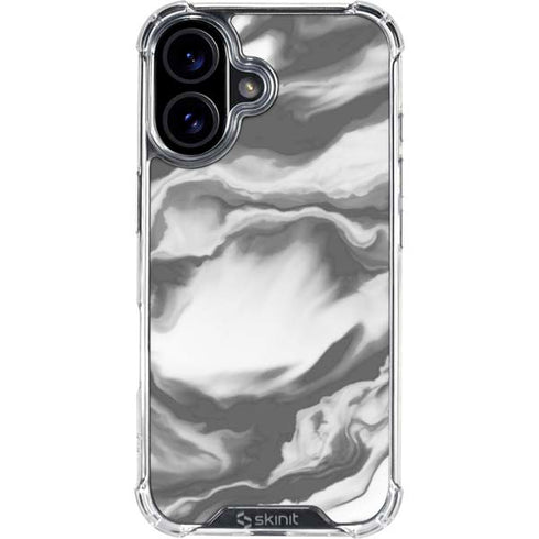 Grey Marble Ink iPhone 16 Plus Clear Case