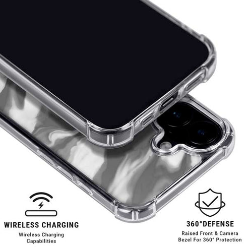 Grey Marble Ink iPhone 16 Plus Clear Case