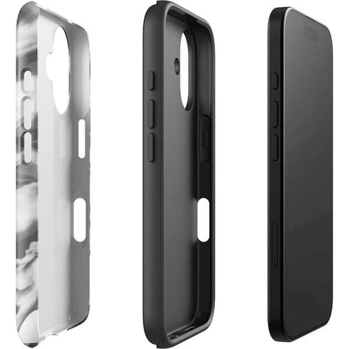 Grey Marble Ink iPhone 16 Plus Impact Case