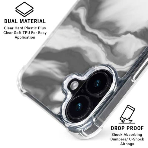 Grey Marble Ink iPhone 16 Plus MagSafe Case