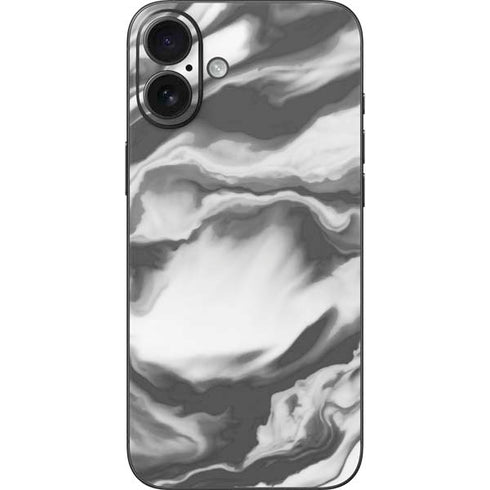 Grey Marble Ink iPhone 16 Plus Skin