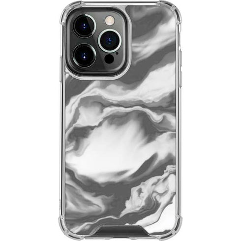 Grey Marble Ink iPhone 16 Pro Clear Case