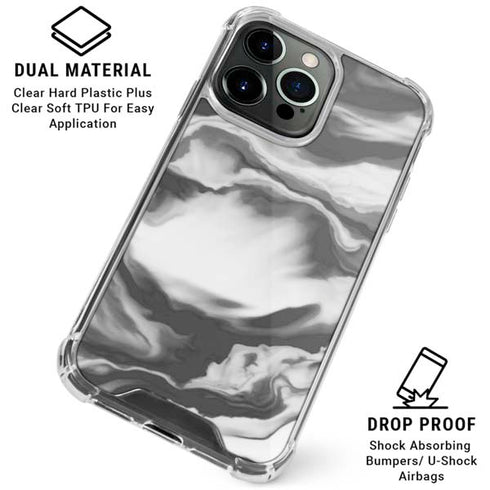 Grey Marble Ink iPhone 16 Pro Clear Case