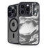 Grey Marble Ink iPhone 16 Pro Kickstand Case