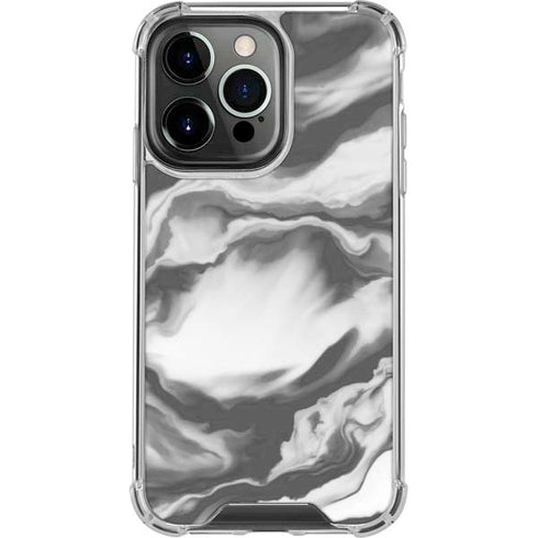 Grey Marble Ink iPhone 16 Pro Max Clear Case