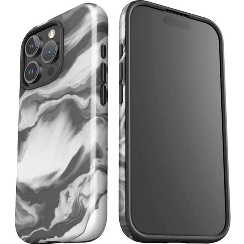 Grey Marble Ink iPhone 16 Pro Max Impact Case