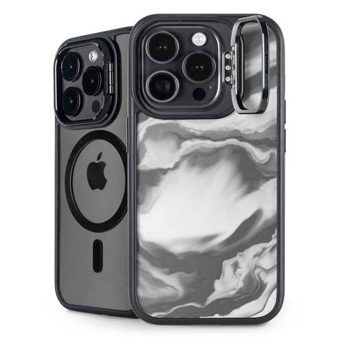 Grey Marble Ink iPhone 16 Pro Max Kickstand Case