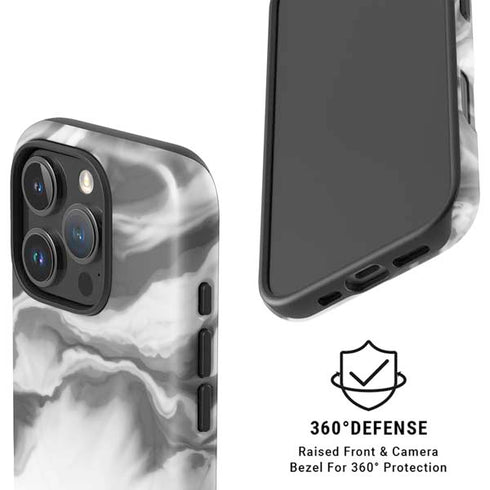 Grey Marble Ink iPhone 16 Pro Max Magsafe Impact Case