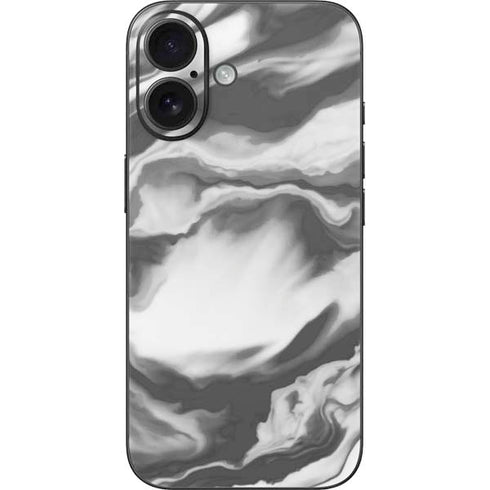 Grey Marble Ink iPhone 16 Skin
