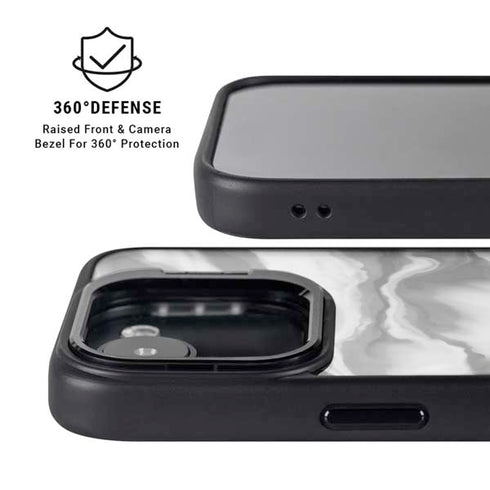 Grey Marble Ink iPhone 16e Kickstand Case