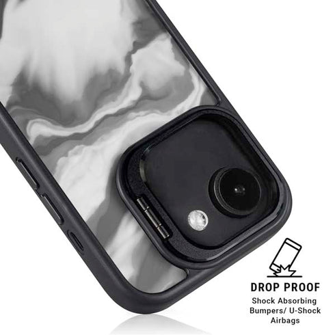 Grey Marble Ink iPhone 16e Kickstand Case