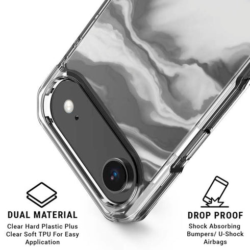 Grey Marble Ink iPhone 17 Air Clear Case
