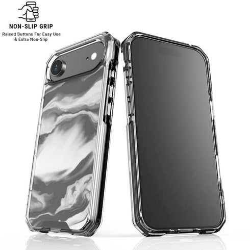 Grey Marble Ink iPhone 17 Air Clear Case