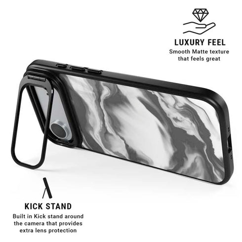 Grey Marble Ink iPhone 17 Air Kickstand Case