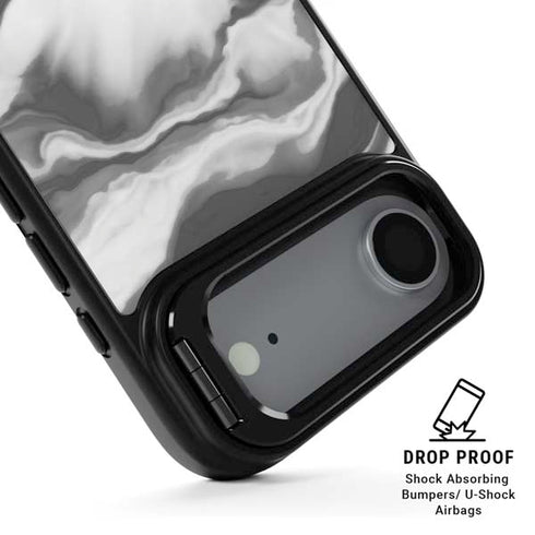 Grey Marble Ink iPhone 17 Air Kickstand Case